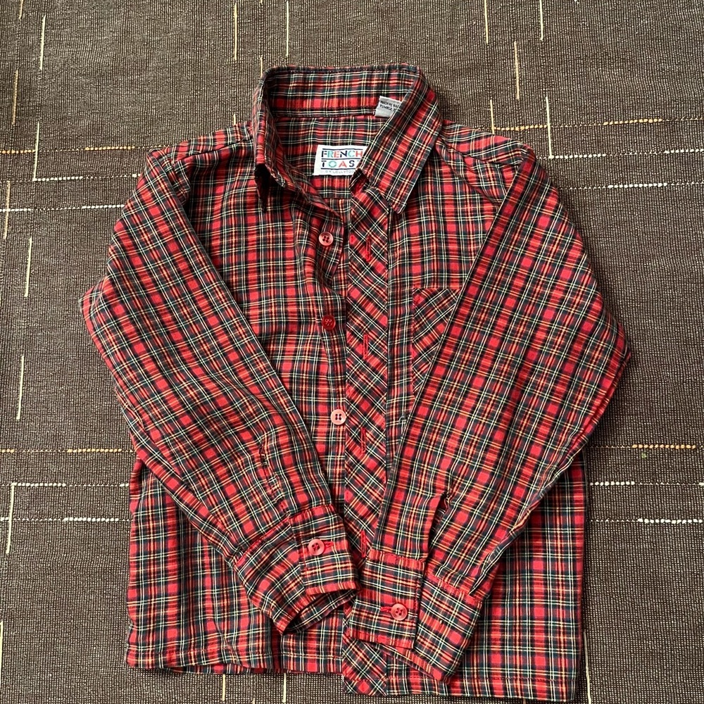 Kids Vintage Plaid Button Down Shirt